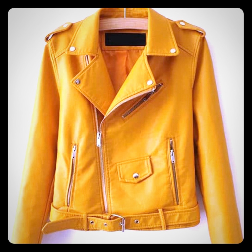 *Sold*Leather Biker coat